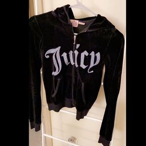 Juicy Couture Velour Track Jacket - Black w Bling